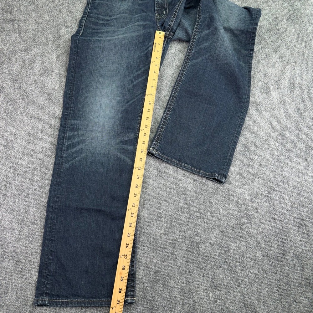 Silver Jeans Mens 33x32 (Fits 34x31) Dark Wash Zac Relaxed Straight Denim - Picture 8 of 15